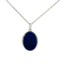 925 silver necklace with lapis scarab and zircons