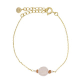 Bracelet doré quartz rose et pierre de lune