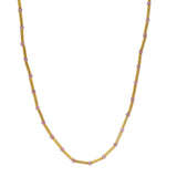 Collier doré avec tourmaline rose et tiges dorées 40 cm