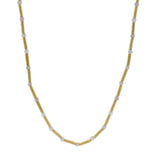 Collier doré en quartz strawberry avec tubes dorés 40 cm