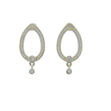 Silver drop earrings with zircon tassels