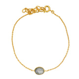 Gold and natural stone bracelet