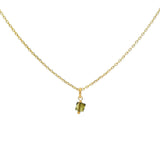 Collier doré petite tourmaline carrée 42 cm