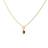 Collier doré petite tourmaline carrée 42 cm