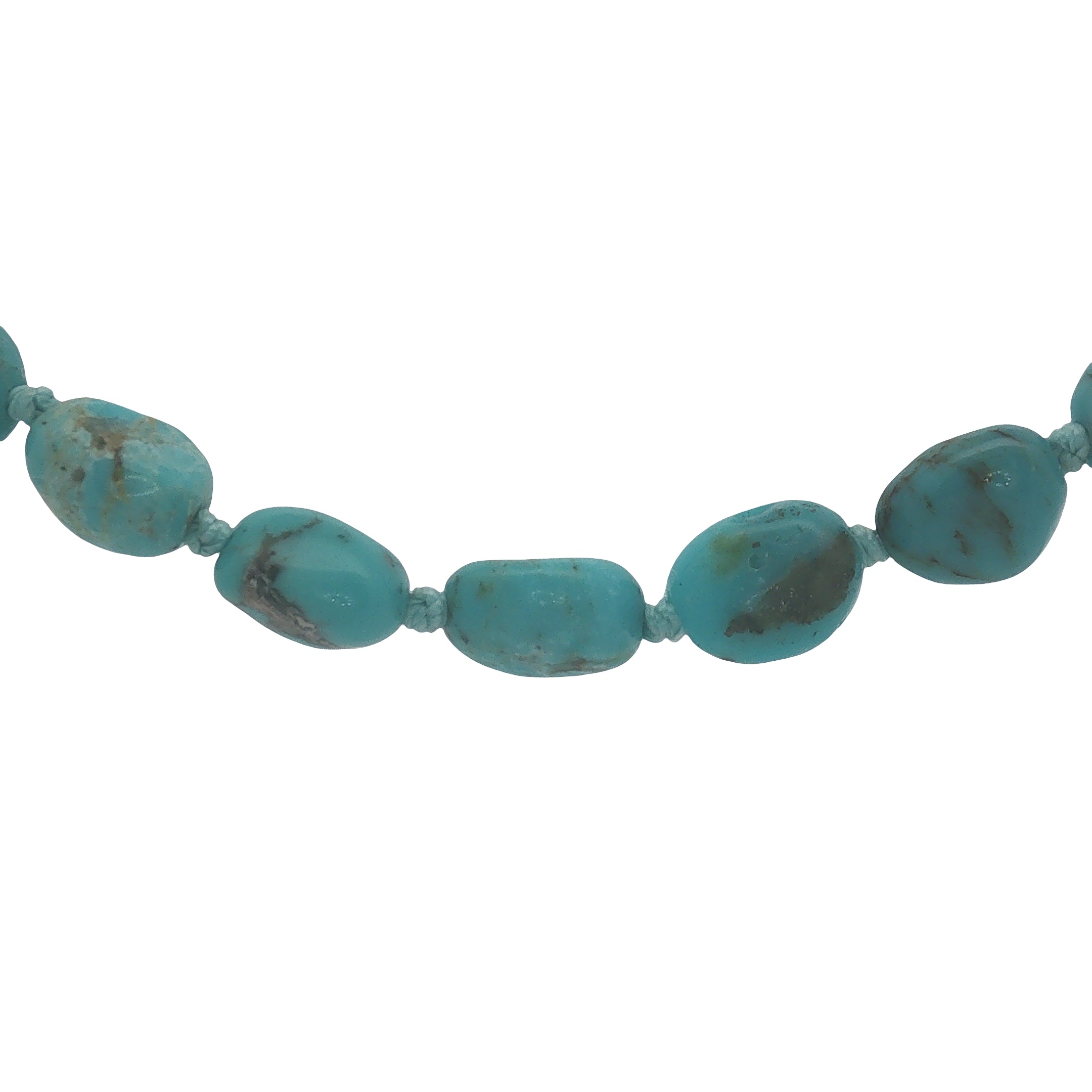 Collier doré pierres turquoise 42 cm