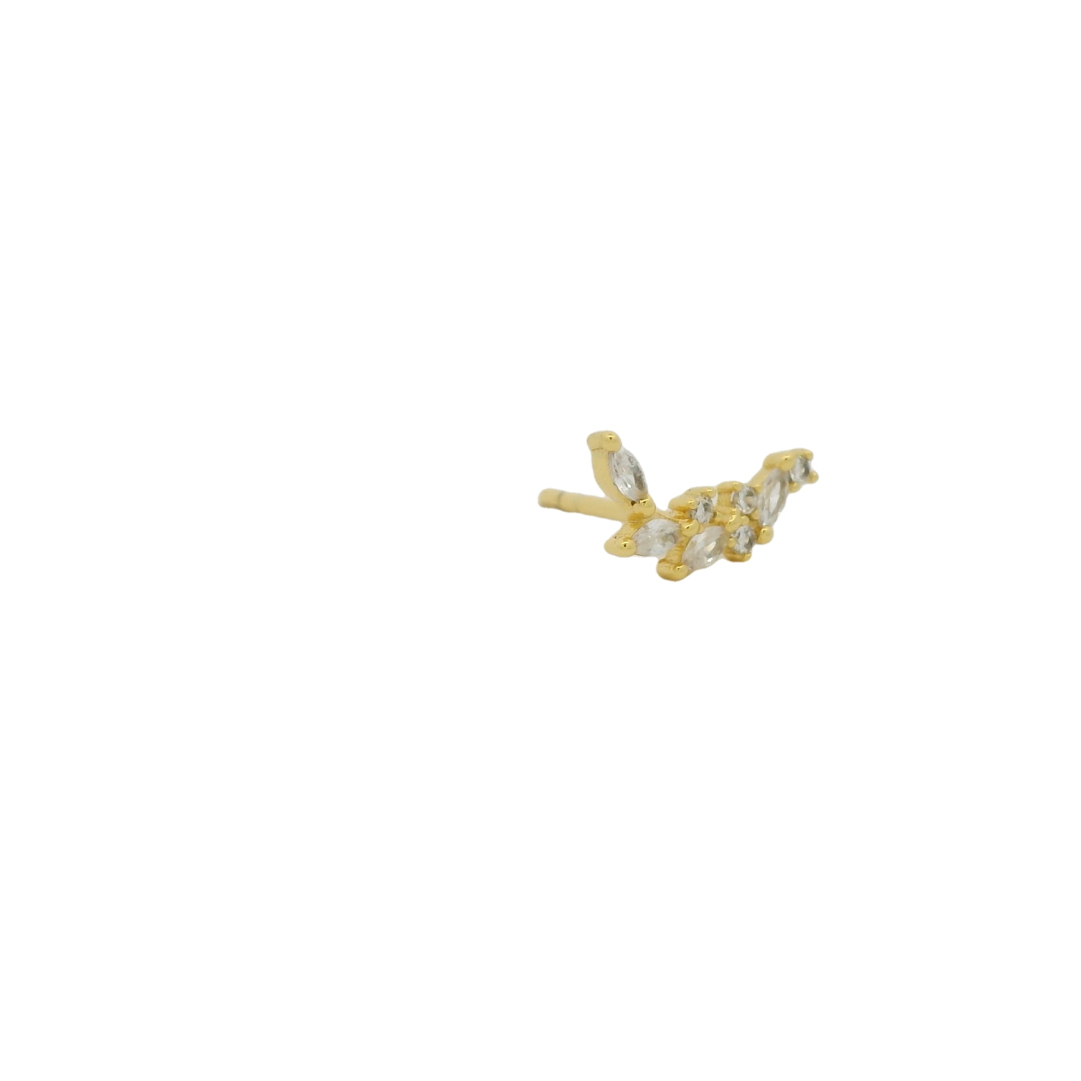 Boucle d'oreilles dorée ear cuffs avec zircons blancs
