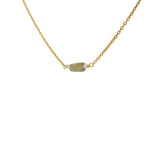 Golden necklace with rectangular stone and small faceted stones
