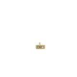 Boucle d'oreilles puce dorée zircons baguette