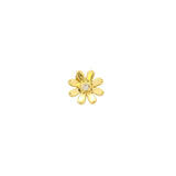 Boucle d'oreilles dorée marguerite avec un zircon blanc