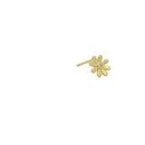 Boucle d'oreilles dorée marguerite avec un zircon blanc
