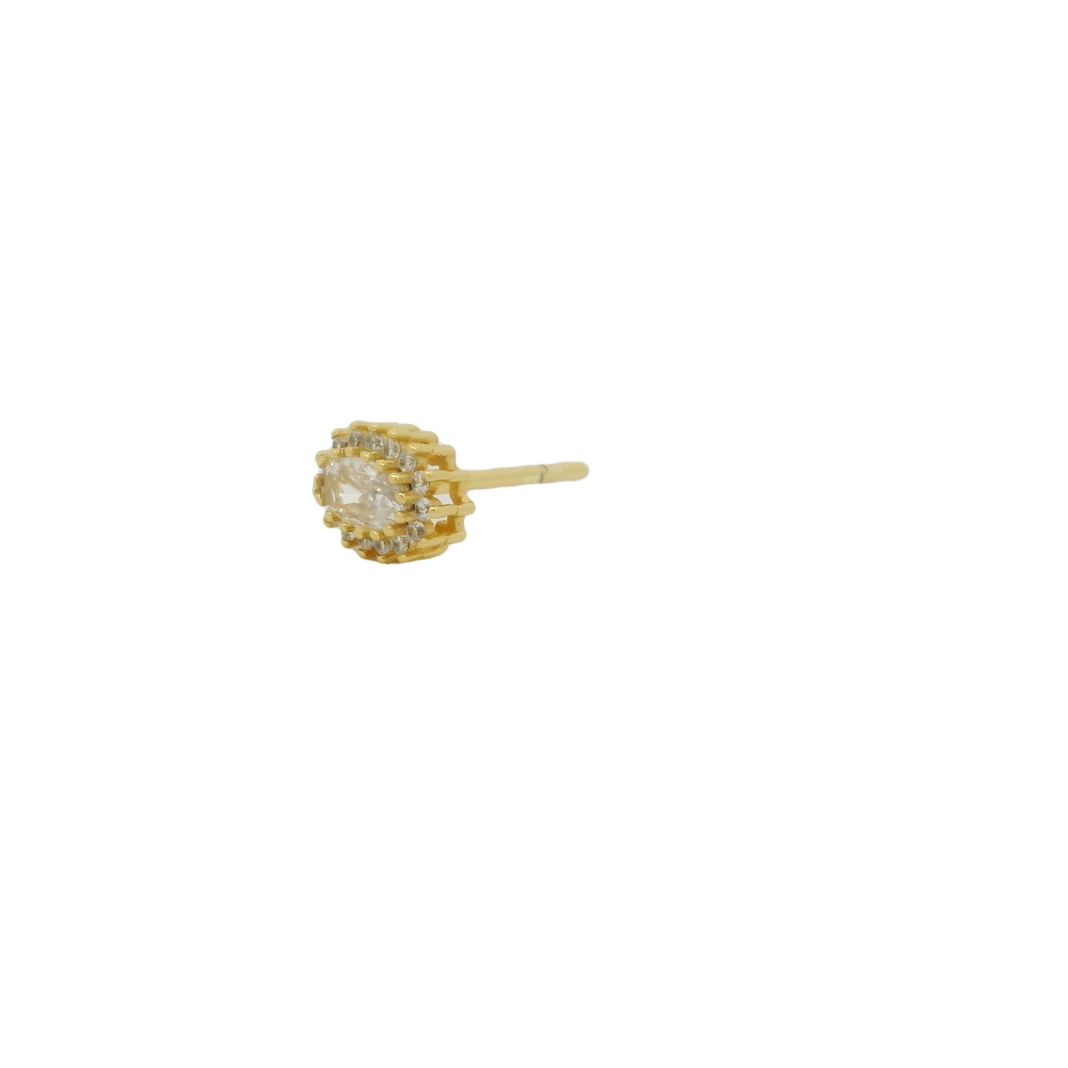 Oval zircon gold chip