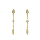 Boucles d'oreilles dorées chaine et zircons