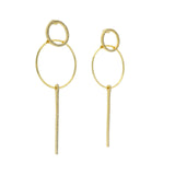 Boucles d'oreilles dorées double anneau et zircons