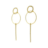 Boucles d'oreilles dorées double anneau et zircons