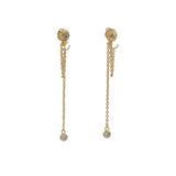 Gold chain and zircon earrings