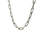 Collier en argent 925 oxydé mate maille rectangle 60 cm