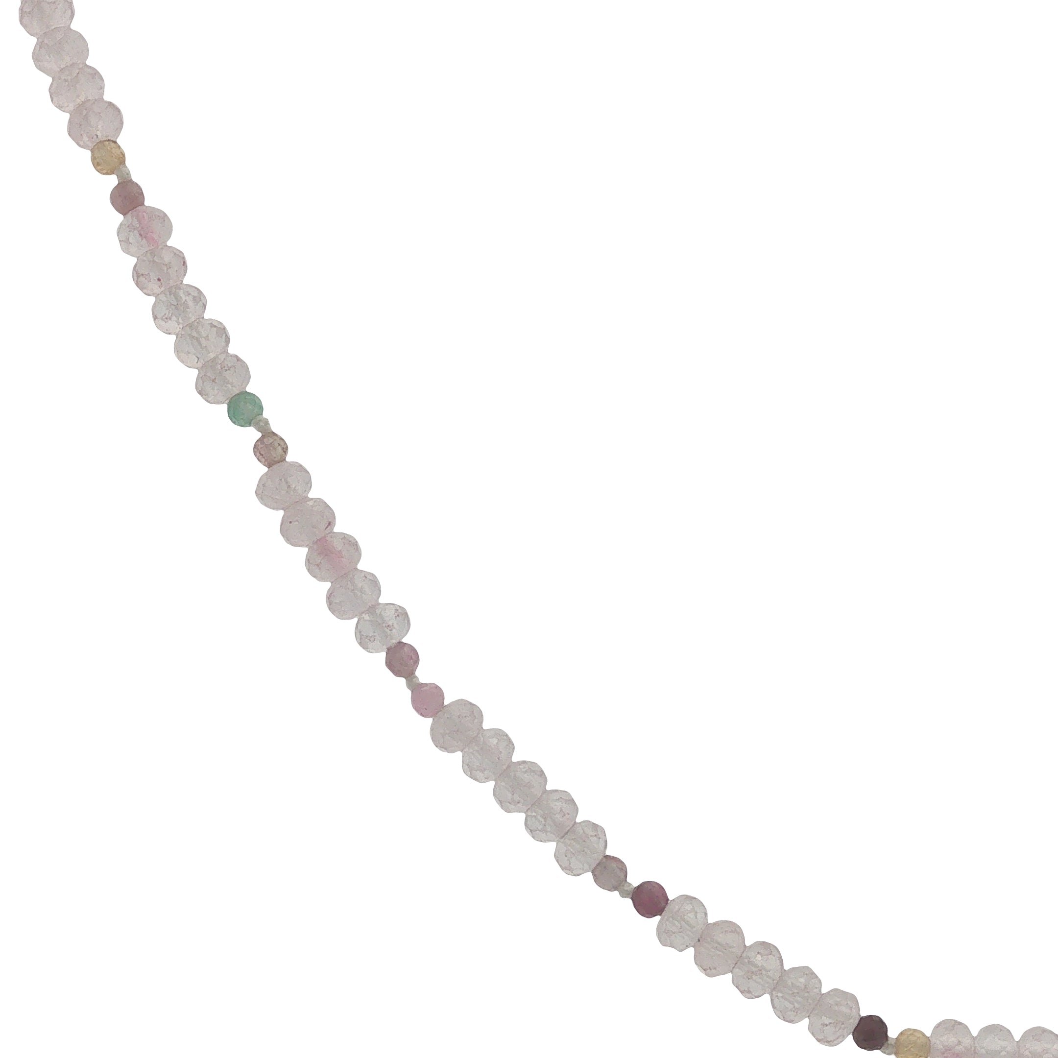 Collier doré mix quartz rose et tourmaline 60 cm