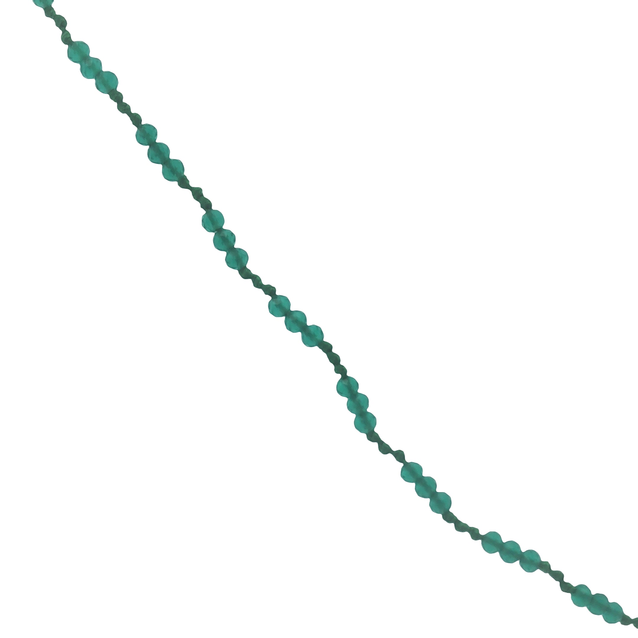 Collier doré avec onyx verte et noeuds verts 60 cm