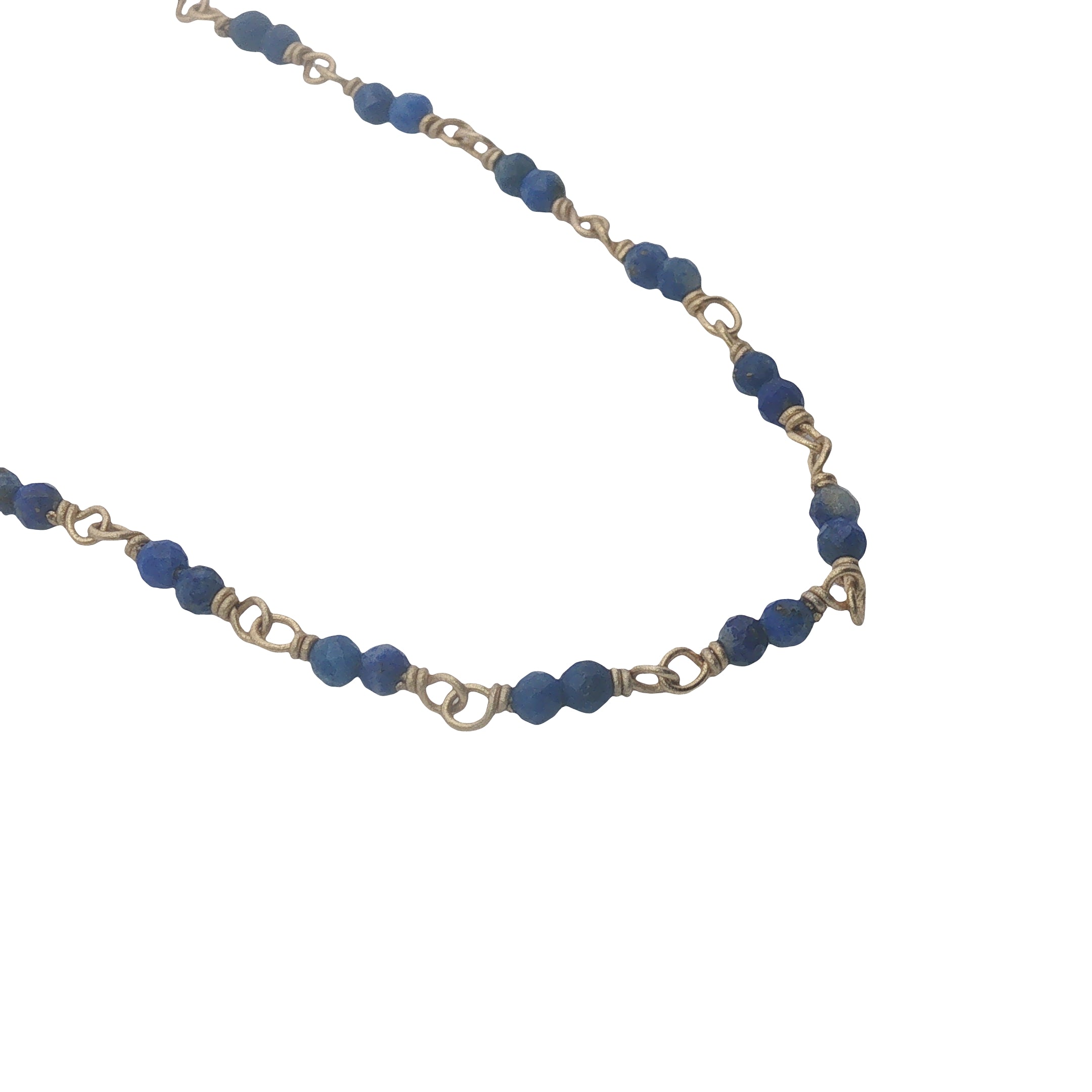 Collier doré avec duo lapis lazuli 75 cm