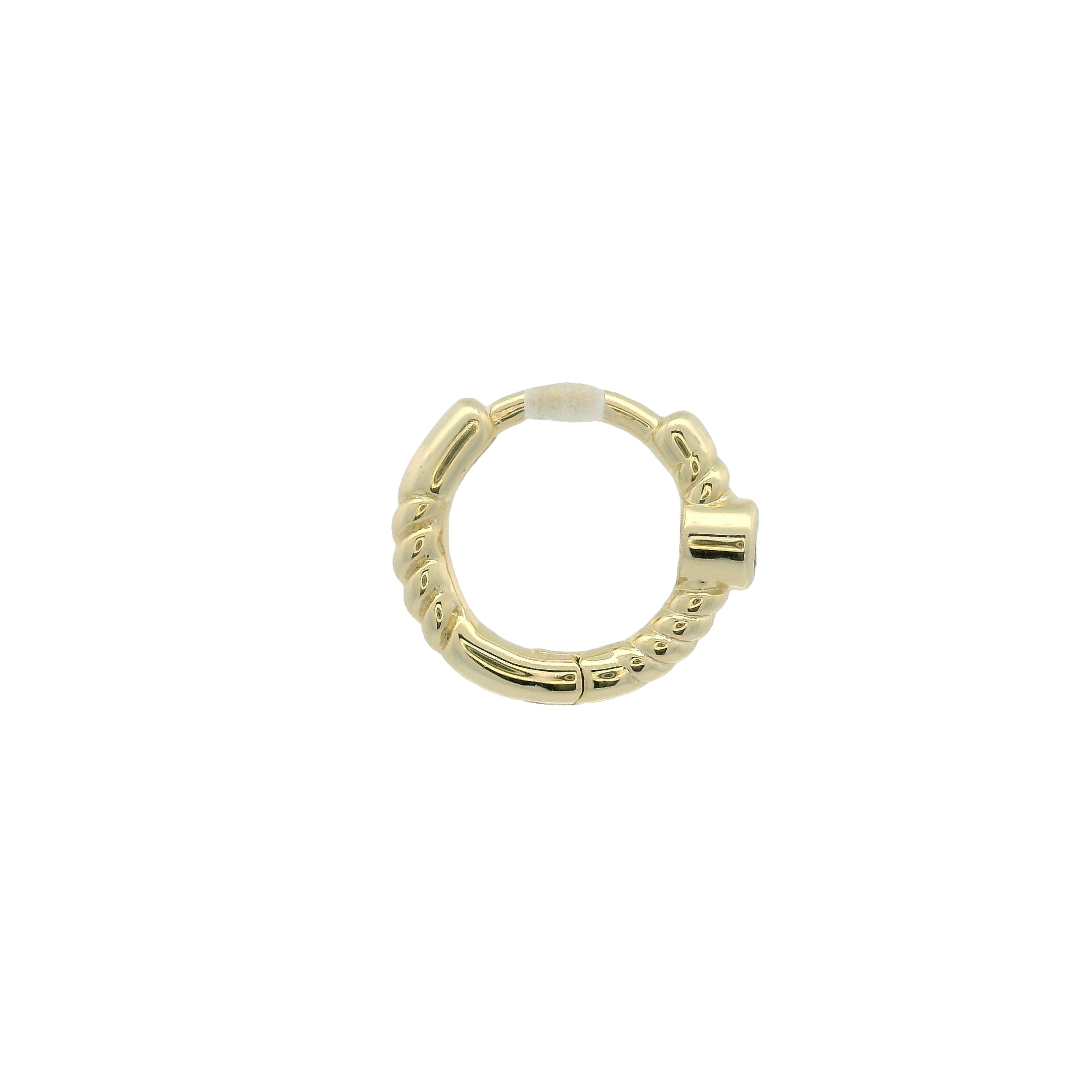 Mini créole fermée dorée torsadée avec un zircon blanc