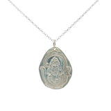 Sautoir argent 925 médaille divinité indienne Shiv Shakti 42 cm