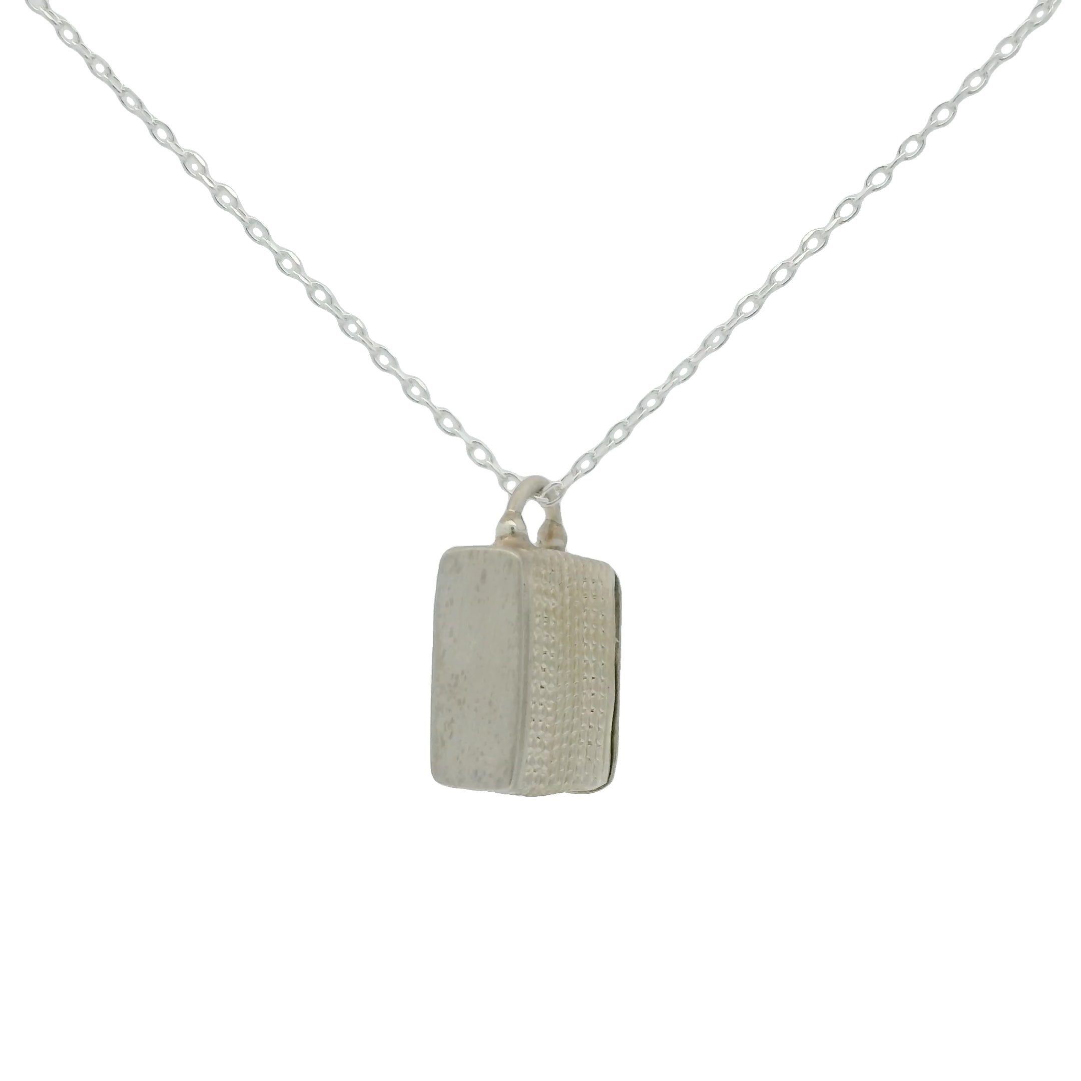 Collier argent 925 boite tabiz surpiqué 42 cm