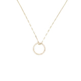 Collier doré anneau avec zircons 42 cm