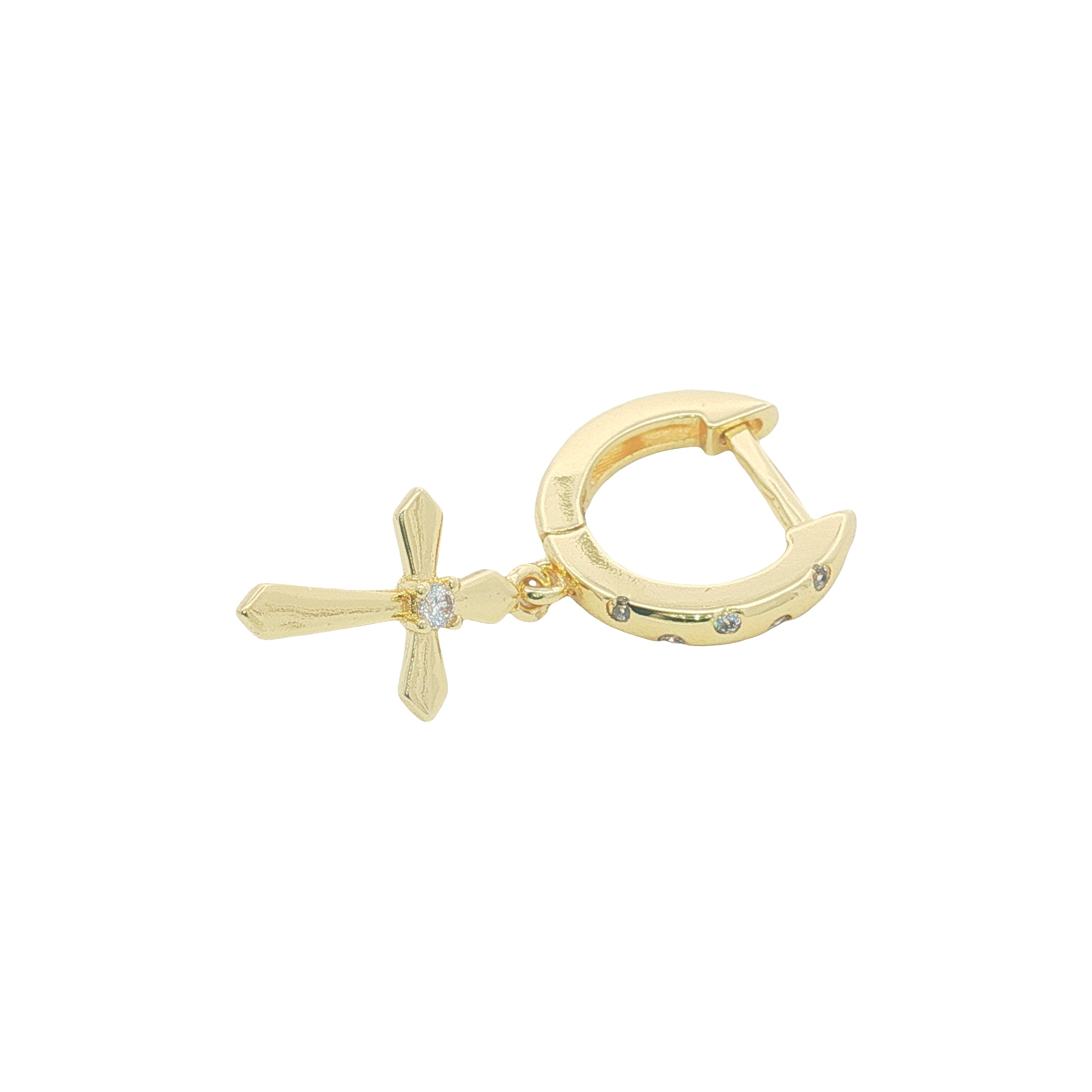 Mini créole dorée croix et zircons