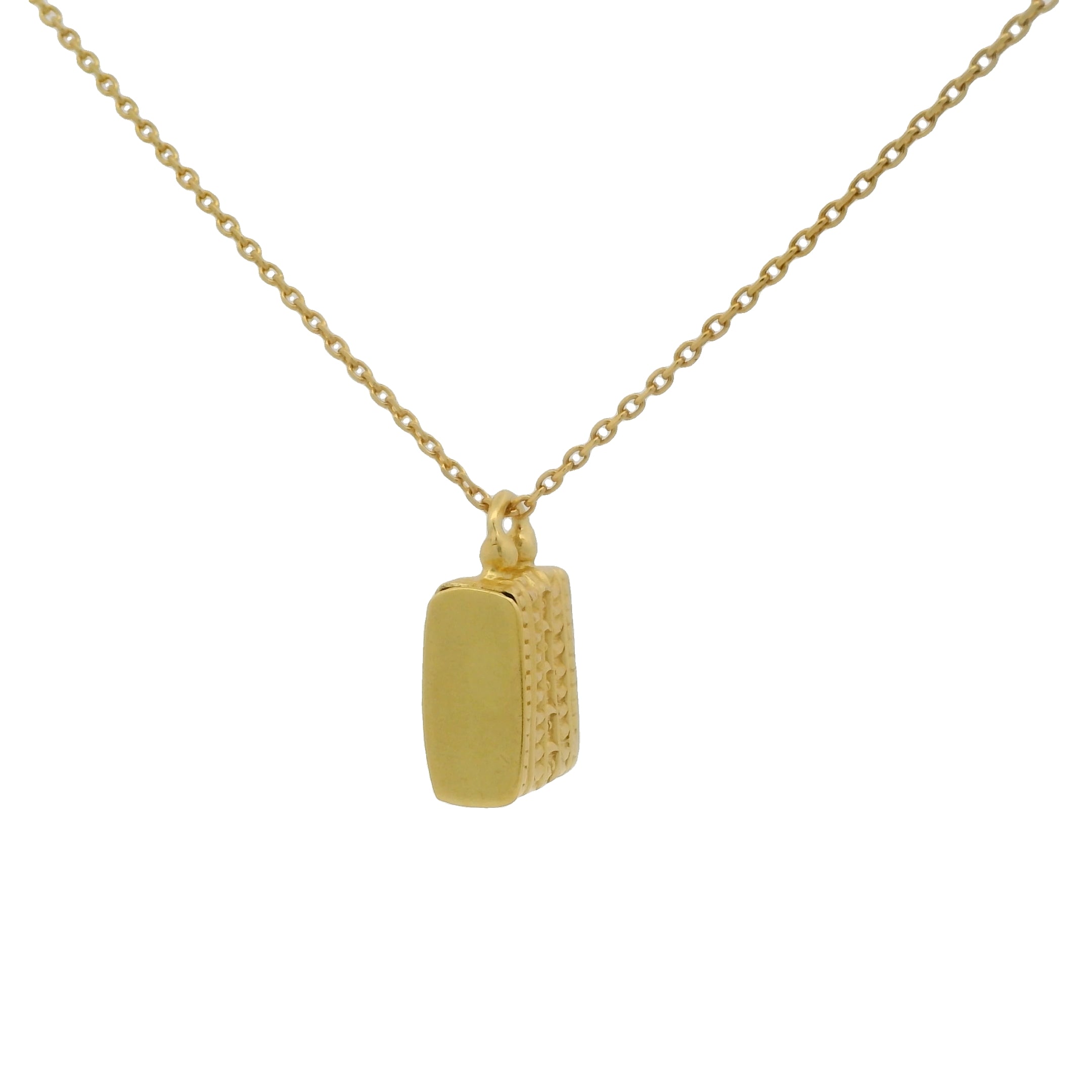 Collier doré boite Tabiz avec rayures 42 cm
