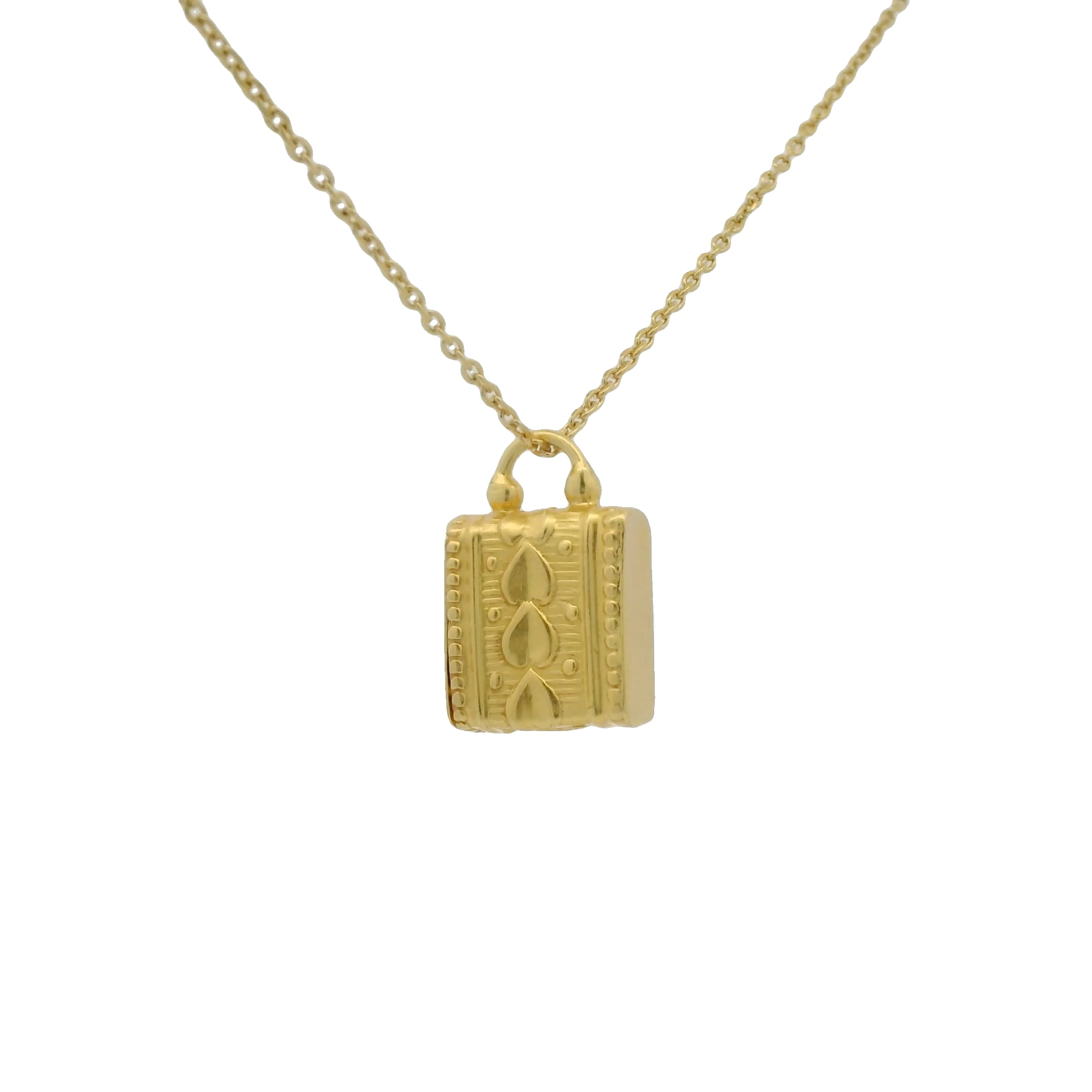 Collier doré boite Tabiz avec coeurs 42 cm
