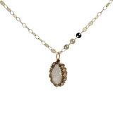 Collier doré Johri bazar avec pierre de lune 60 cm