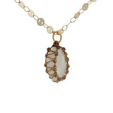 Collier doré Johri bazar avec pierre de lune 60 cm