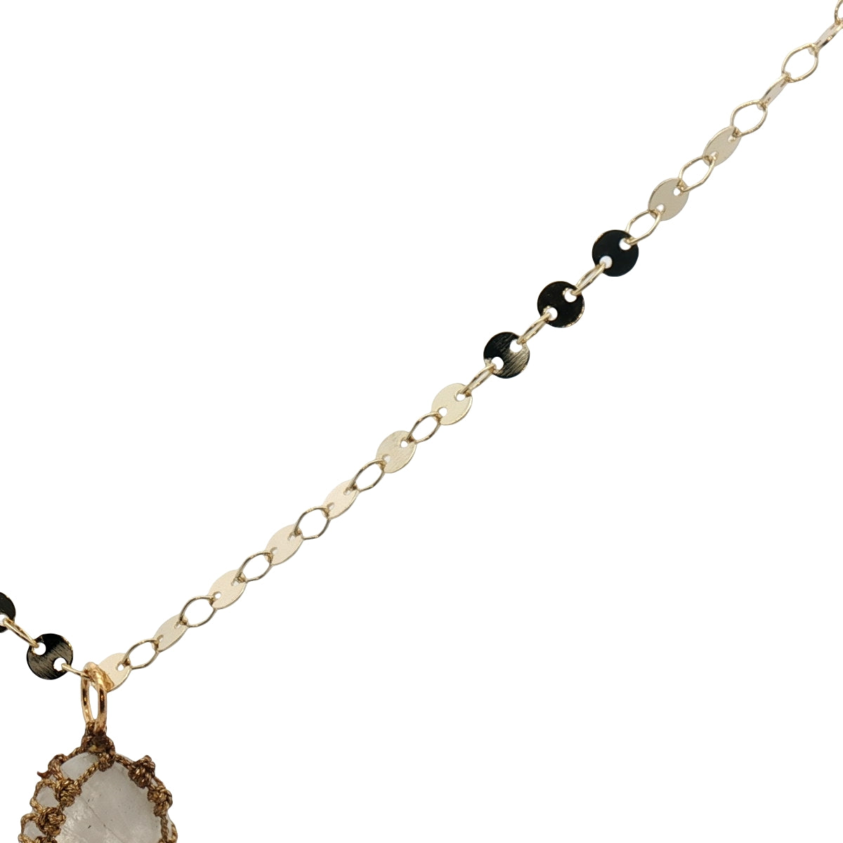 Collier doré Johri bazar avec pierre de lune 60 cm
