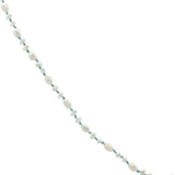 Collier doré petites perles de culture avec zircon 38 cm