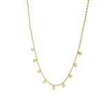 Ball mesh and zircon necklace