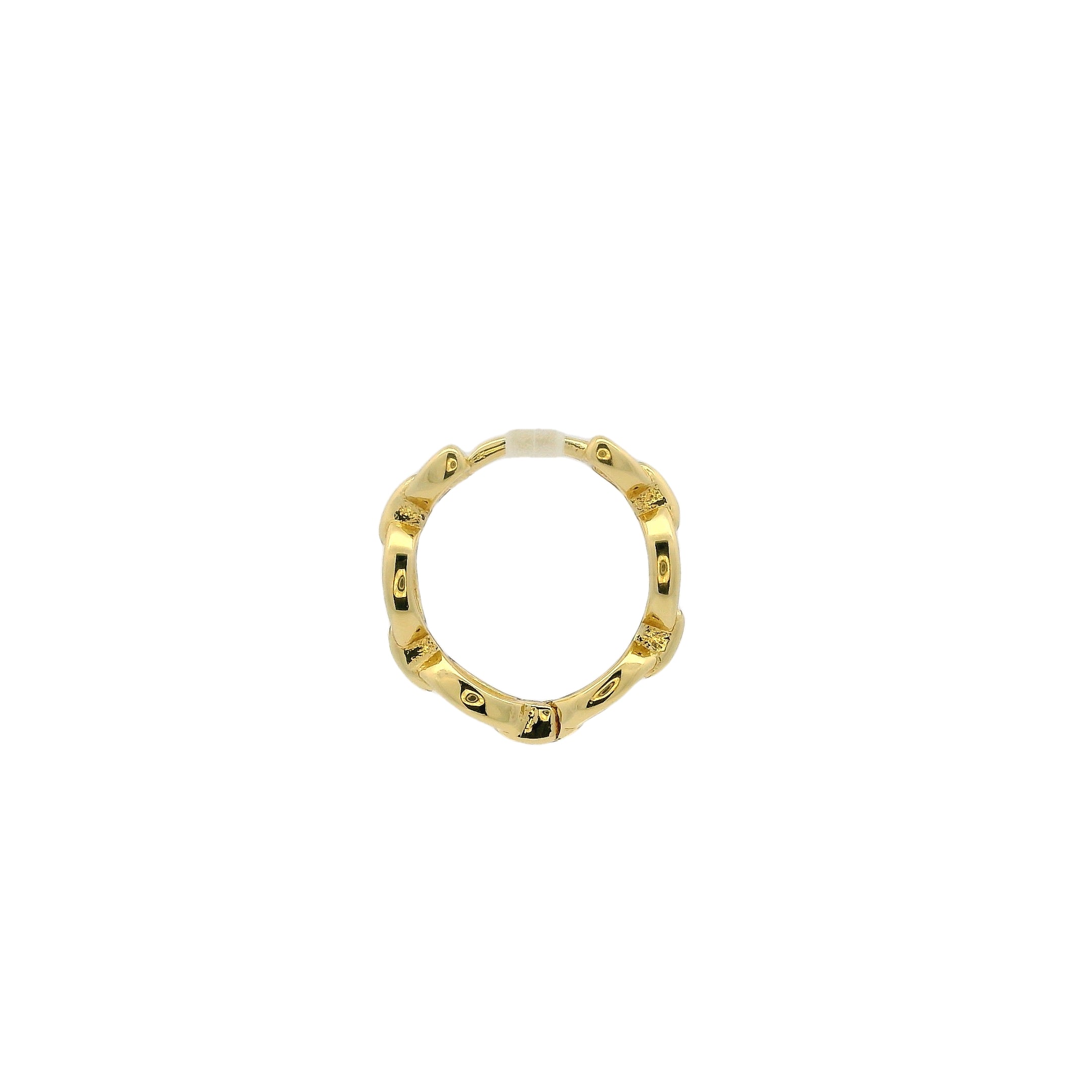 Mini créoles dorées fermées avec maille marine