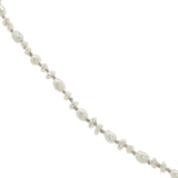Collier doré prehnite, pierre de lune et petites perles de culture 38 cm