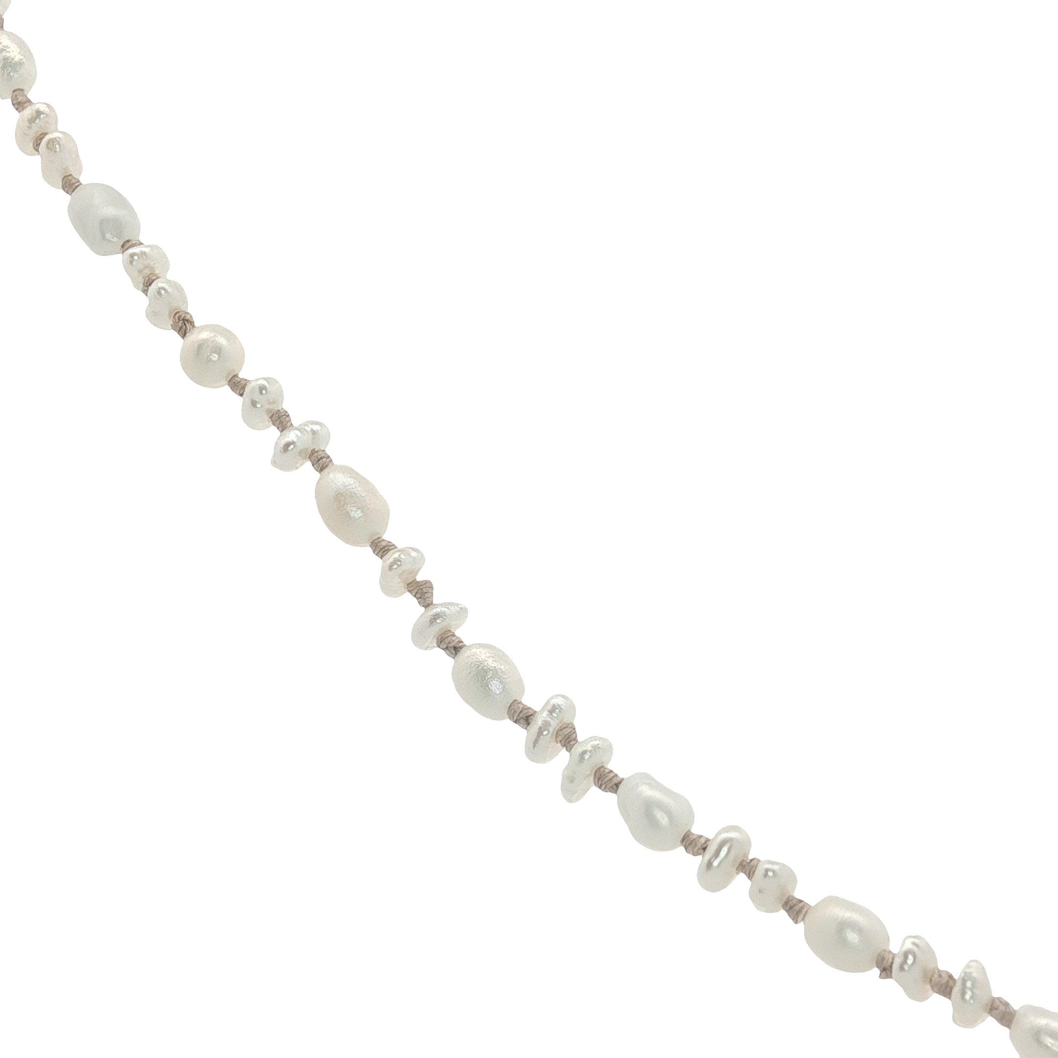 Collier doré prehnite, pierre de lune et petites perles de culture 38 cm