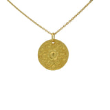 Collier doré et médaille fleur 42 cm