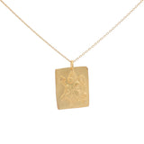 Gold necklace and matte Hanuman pendant
