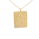 Gold necklace and matte Hanuman pendant