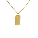 Gold necklace and matte peacock pendant