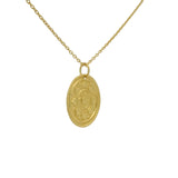 Gold necklace and flower medal