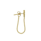 Gold zircon earrings and ball chain