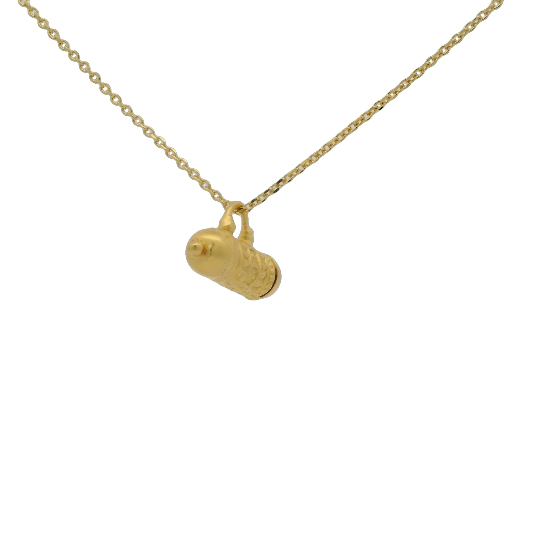 Collier doré talisman mate estampillé à la main 42 cm
