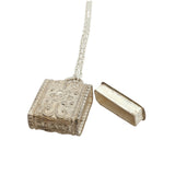 Collier argent 925 boite porte bonheur fleurs 42 cm