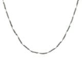 Collier doré avec alternance de labradorite et pierre de lune 60 cm