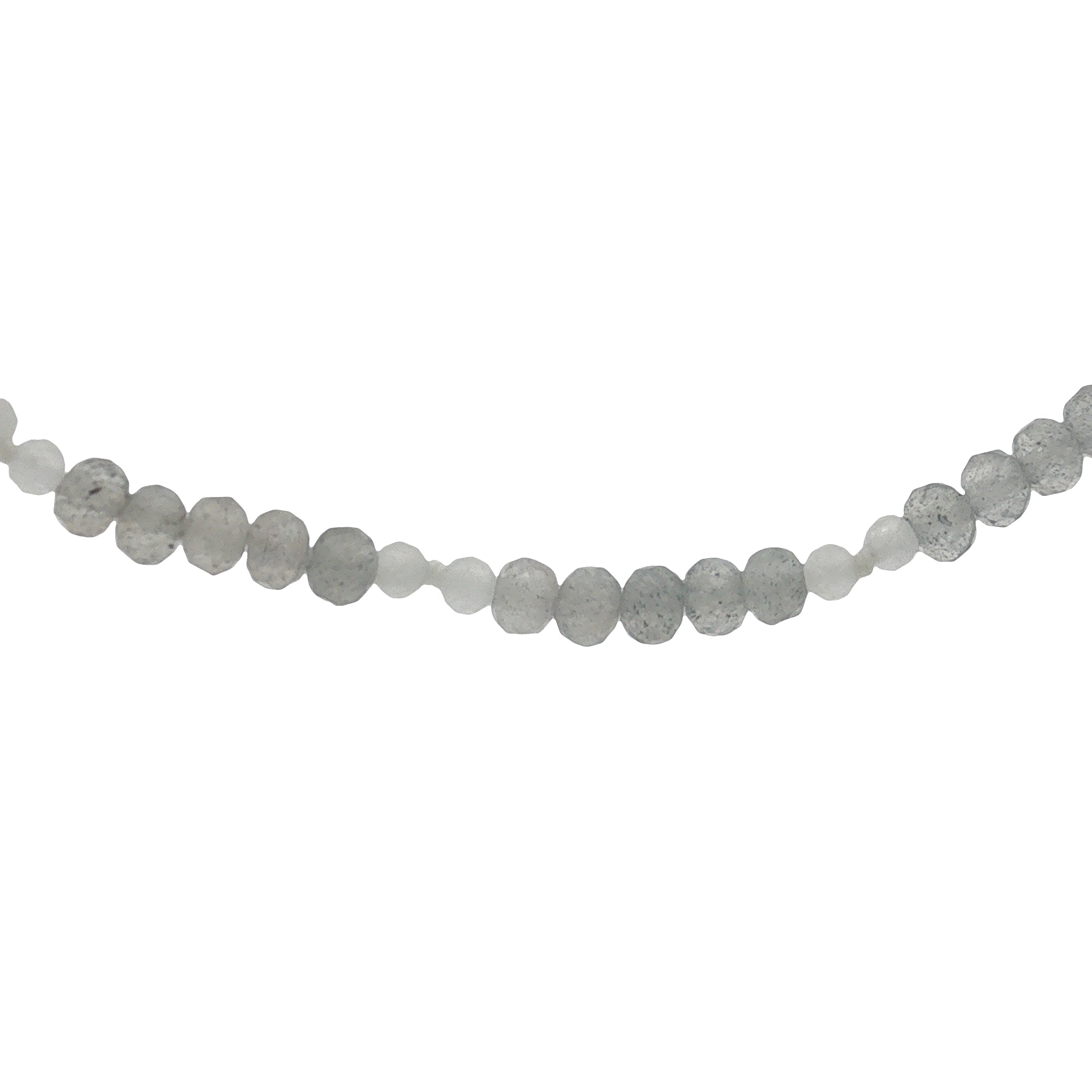 Collier doré avec alternance de labradorite et pierre de lune 60 cm