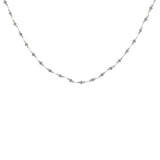 Collier doré pierre de lune et labradorite alternées sur fil blanc 60 cm