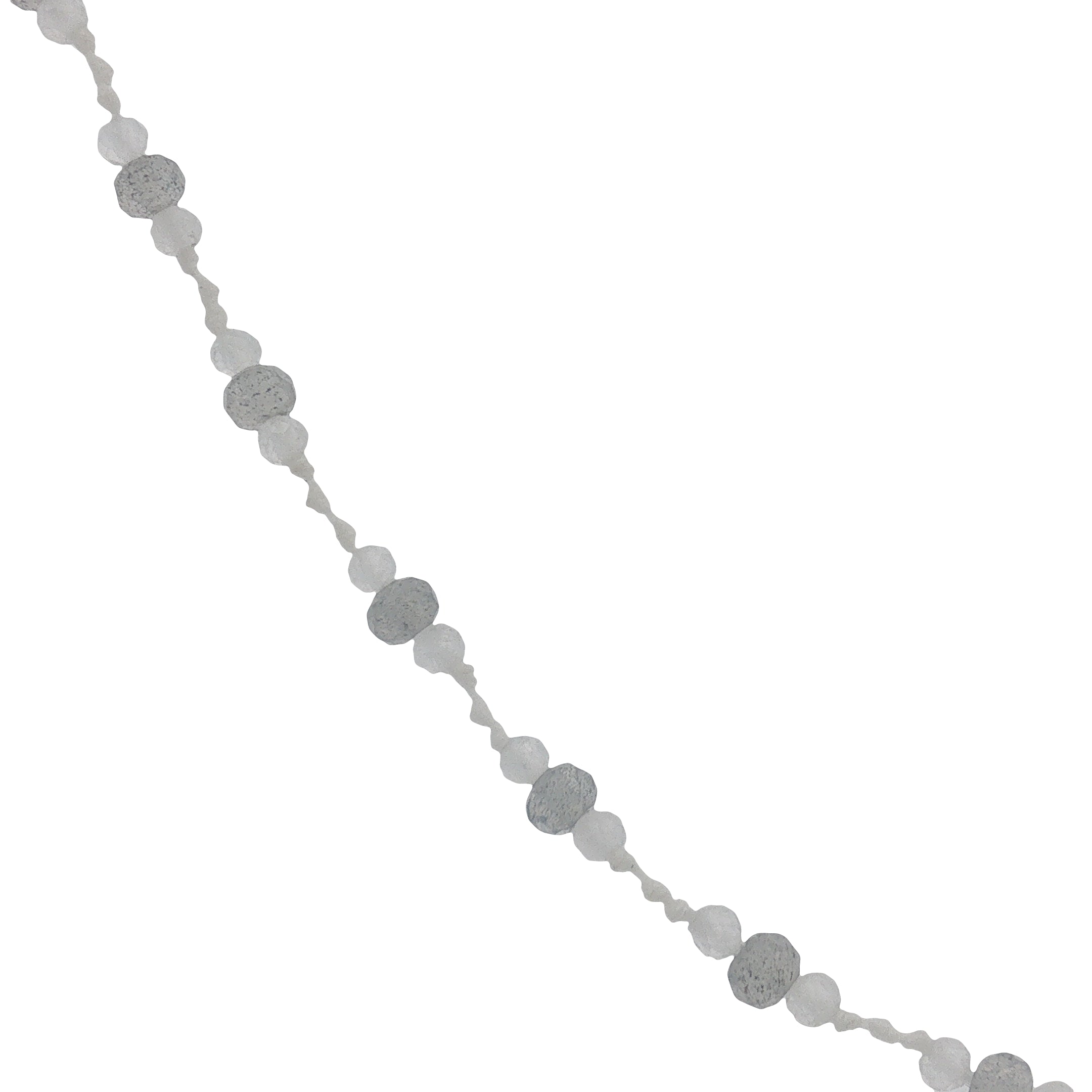 Collier doré pierre de lune et labradorite alternées sur fil blanc 60 cm